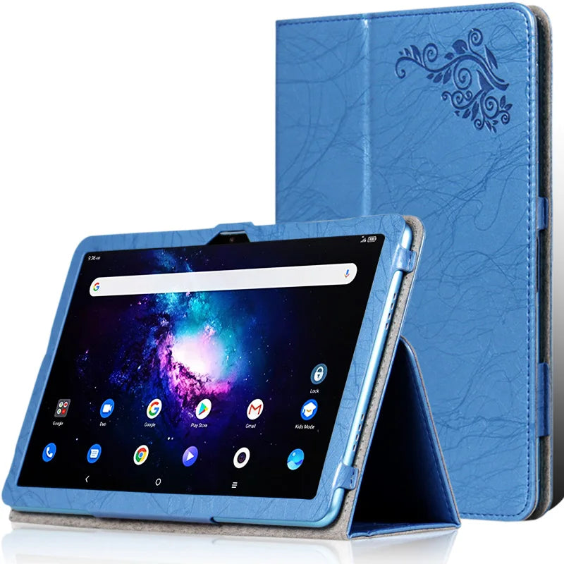 Étui pour tablette TCL 10 Tab Max 4G 10.36 Android 9296G, support pliable en cuir PU imprimé avec support de main, couverture magnétique 9295G