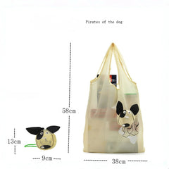 Sac de courses pliable écologique, sac à bandoulière réutilisable de dessin animé, sacs d'épicerie portables pour femmes, fourre-tout de rangement, organisateur de maison