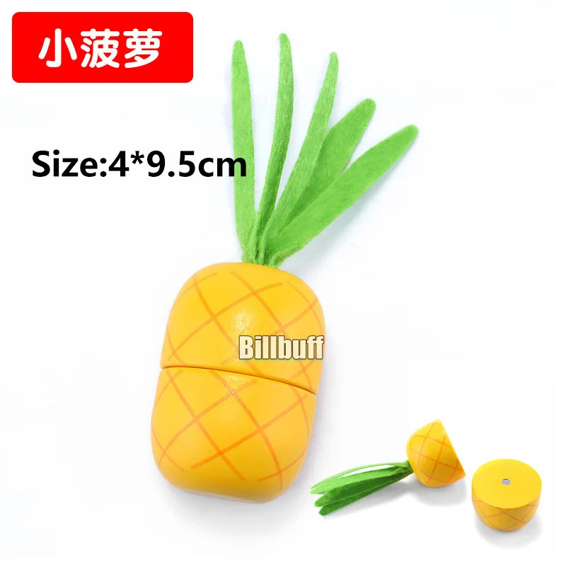 Jouet de Simulation 3D en bois Montessori, coupe magnétique de fruits, banane, citrons, modèle de cuisine, jouets éducatifs précoces, cadeau pour enfants