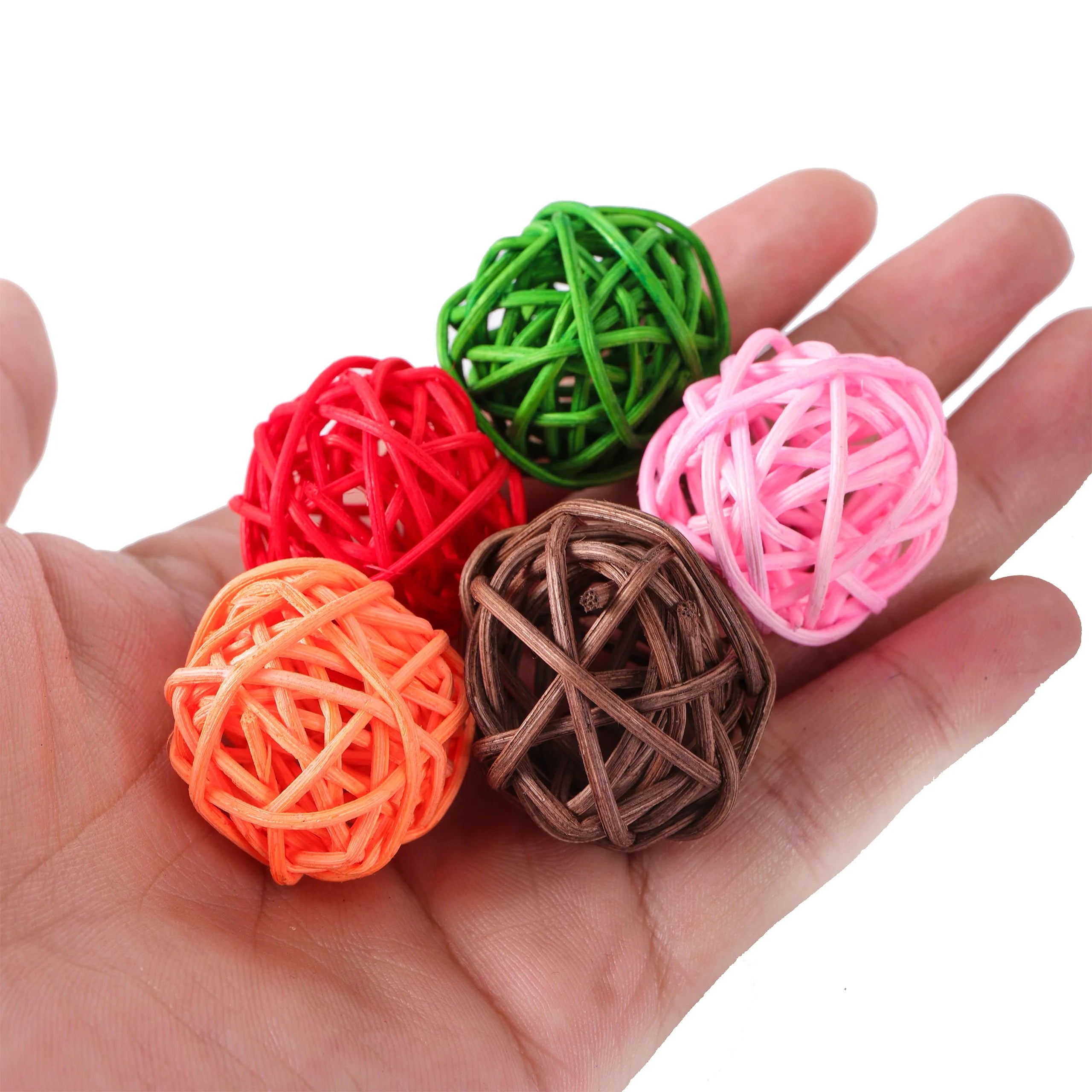 Jouets pour oiseaux pour animaux de compagnie jouets à mâcher oiseau balle en rotin jouet pour perroquet perruche perruche calopsitte à mâcher jouets pour perroquet Cages jouets 5 pièces