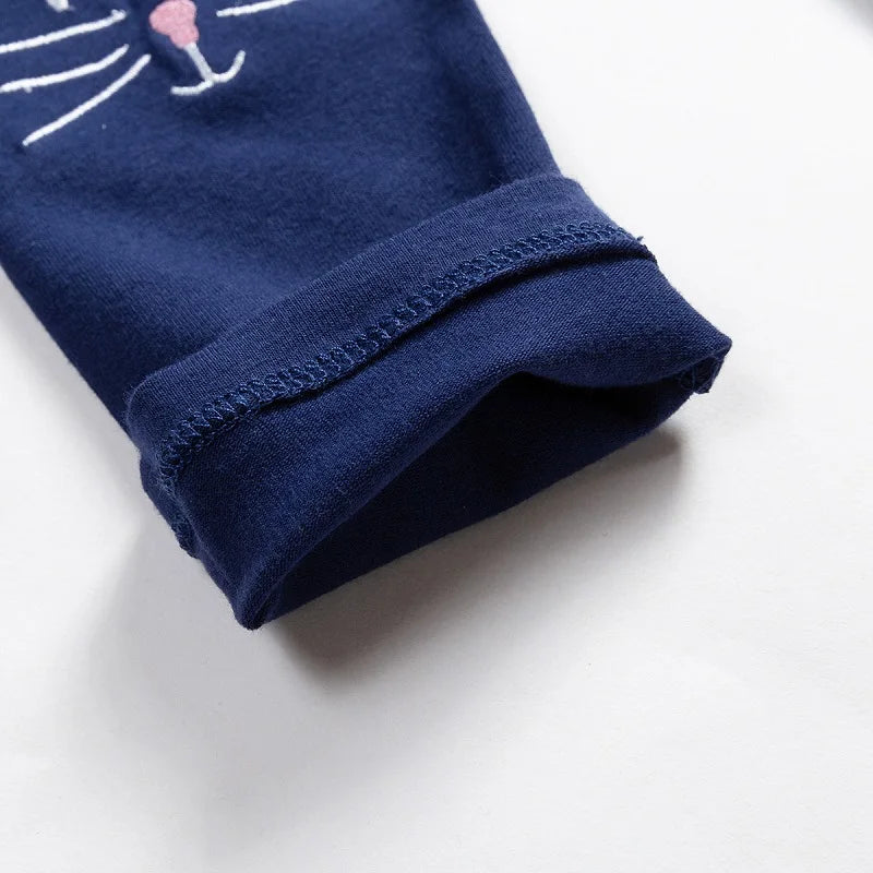 Girls' Leggings 100% Cotton Girl's Pants Girls' Skinny Pants Cartoon Print Pattern Children's Leggings Pants KF083