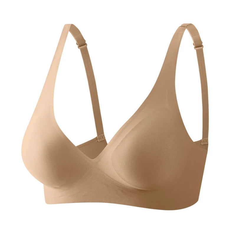 FINETOO-Soutien-gorge souple sans fil pour femmes, soutiens-gorge en V profond, Bralette sexy, Soutien-gorge rembourré S-XL femme, Sous-vêtements sans couture, Lingerie confortable pour dames