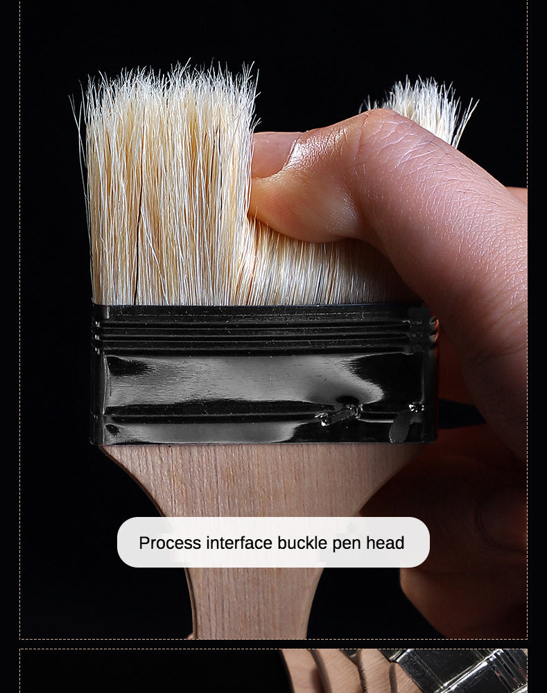 12 pièces/ensemble, pinceau de peinture à l'huile pour aquarelle, brosse d'art en poils de porc, brosse de nettoyage en bois facile à nettoyer, brosse à récurer pour barbecue