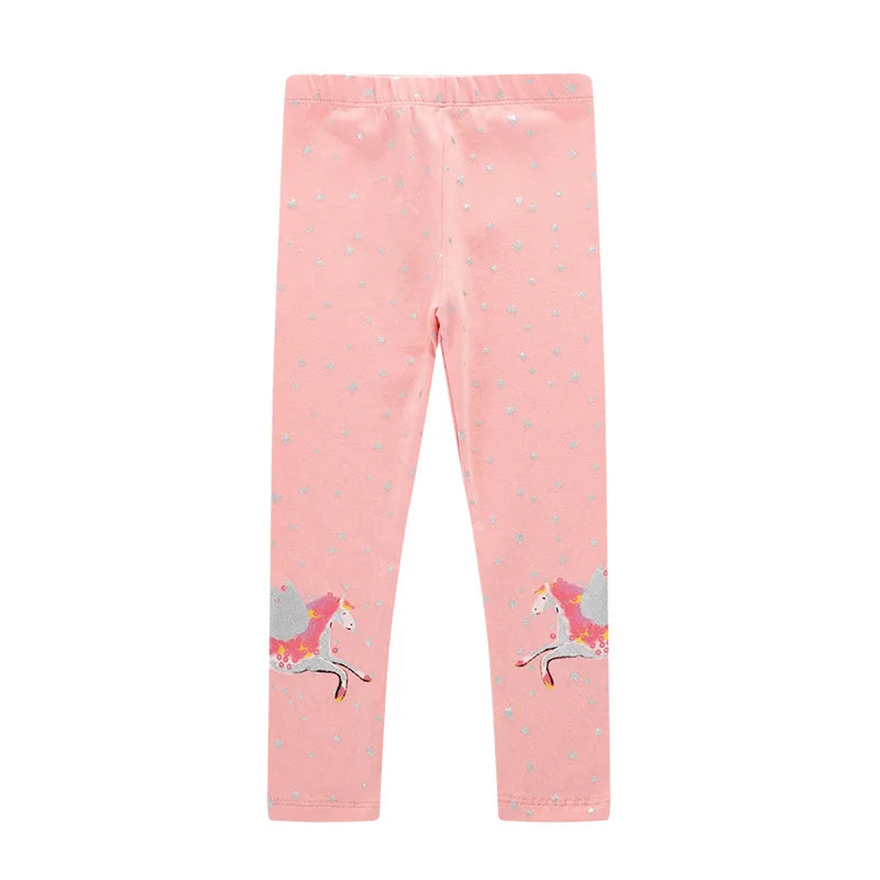 Girls' Leggings 100% Cotton Girl's Pants Girls' Skinny Pants Cartoon Print Pattern Children's Leggings Pants KF083
