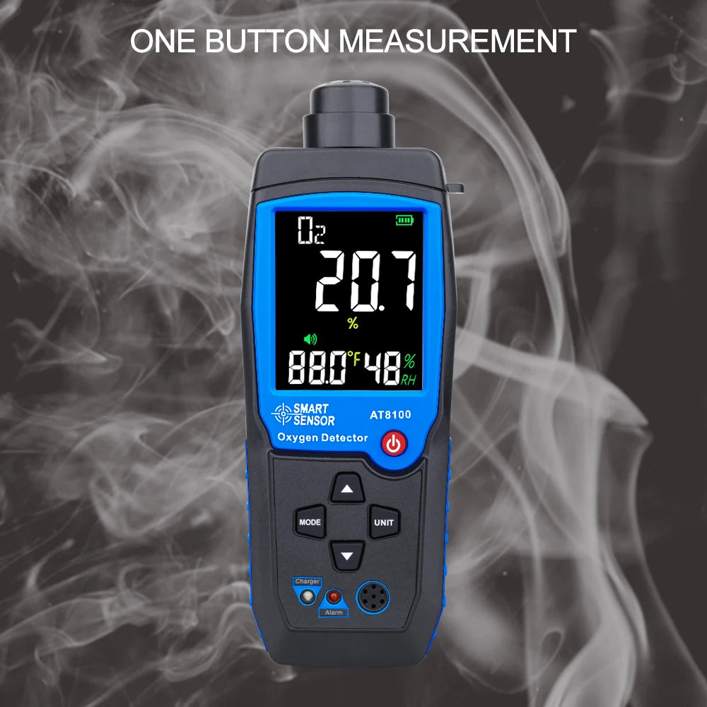 Capteur Intelligent Numérique d'Oxygène, Détecteur de Gaz, Alarme Sonore et Lumineuse, Moniteur de Qualité de l'Air avec Écran LCD de Température