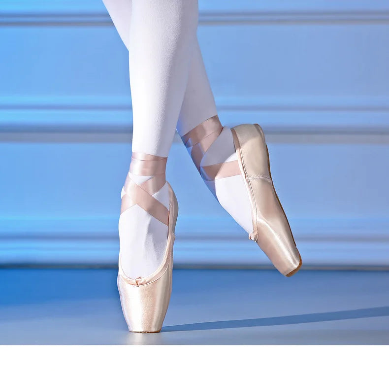Femmes chaussures de danse de Ballet enfant et adulte chaussures de Pointe de Ballet professionnel avec rubans chaussures femme Zapatos Mujer baskets filles