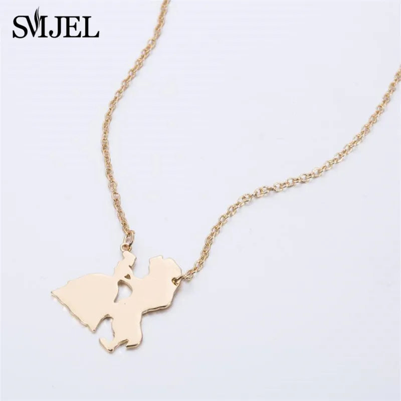 Collier la belle et la bête pour femmes, bijoux de film, pendentif Prince princesse, accessoires pour amoureux, cadeaux, nouvelle collection 2025