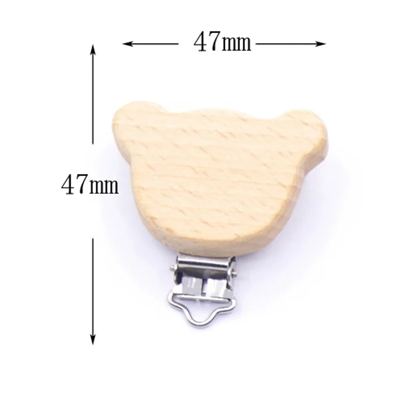 5 pièces/ensembles bébé sucette Clips sans BPA mignon modélisation hêtre attache-sucette bébé bricolage dessin animé Animal bois bûche mamelon chaîne support