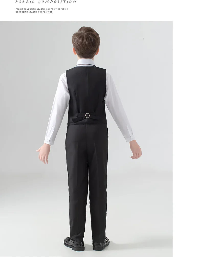 Costume de mariage formel pour garçons, Blazer de smoking pour fête de bal pour enfants, Costume de spectacle Pinao pour la journée des enfants, uniforme scolaire 2-14T