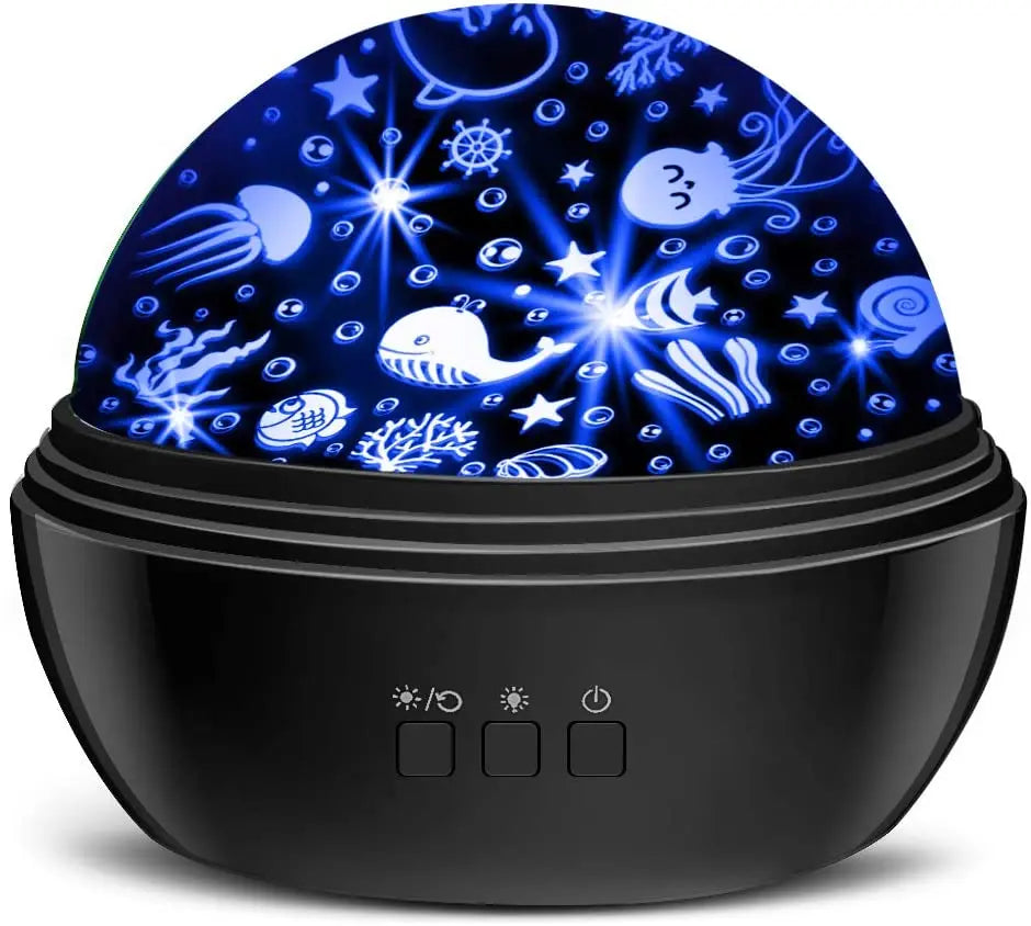 Veilleuse pour enfants 360 °   Projecteur de veilleuse étoilée rotatif pour bébé, projecteur de vagues d'océan pour décoration de chambre d'enfants