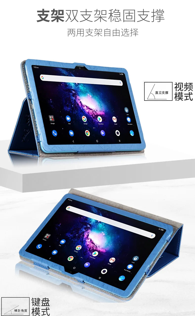 Étui pour tablette TCL 10 Tab Max 4G 10.36 Android 9296G, support pliable en cuir PU imprimé avec support de main, couverture magnétique 9295G