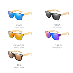 Lunettes De soleil en bois hommes femmes carré bambou femmes pour femmes hommes miroir lunettes De soleil surdimensionné rétro De Sol Masculino à la main