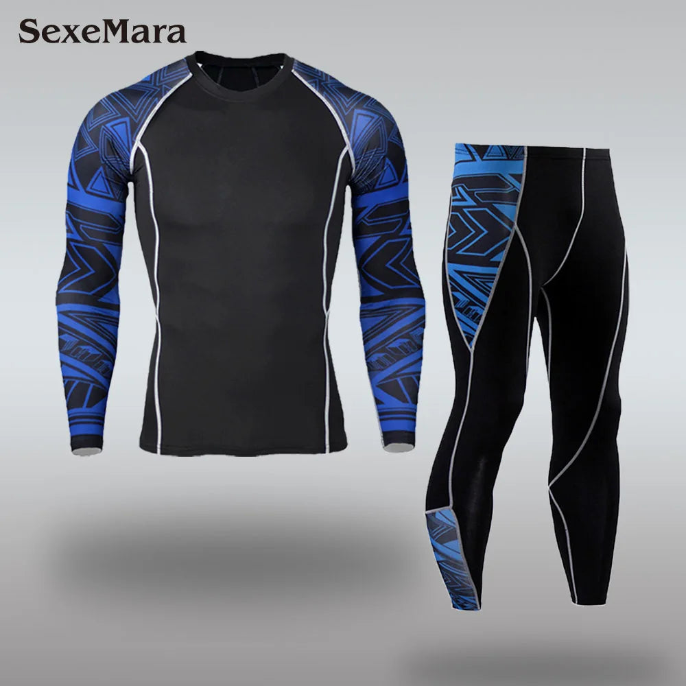 New Men's Thermal Underwear Sets, Compression Sports Suit, Sweat-Wicking, Quick-Drying Thermal Underwear, Men's Long Johns Sets