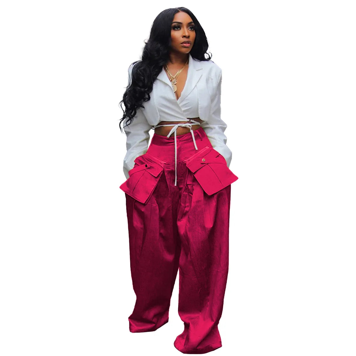 Boutique Wholesale 2024 Autumn New Fashionable Casual Solid Color Wide Leg Women's Pants