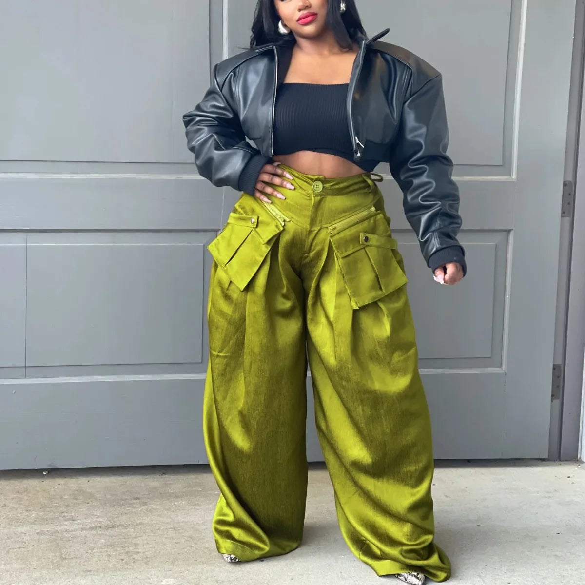 Boutique Wholesale 2024 Autumn New Fashionable Casual Solid Color Wide Leg Women's Pants