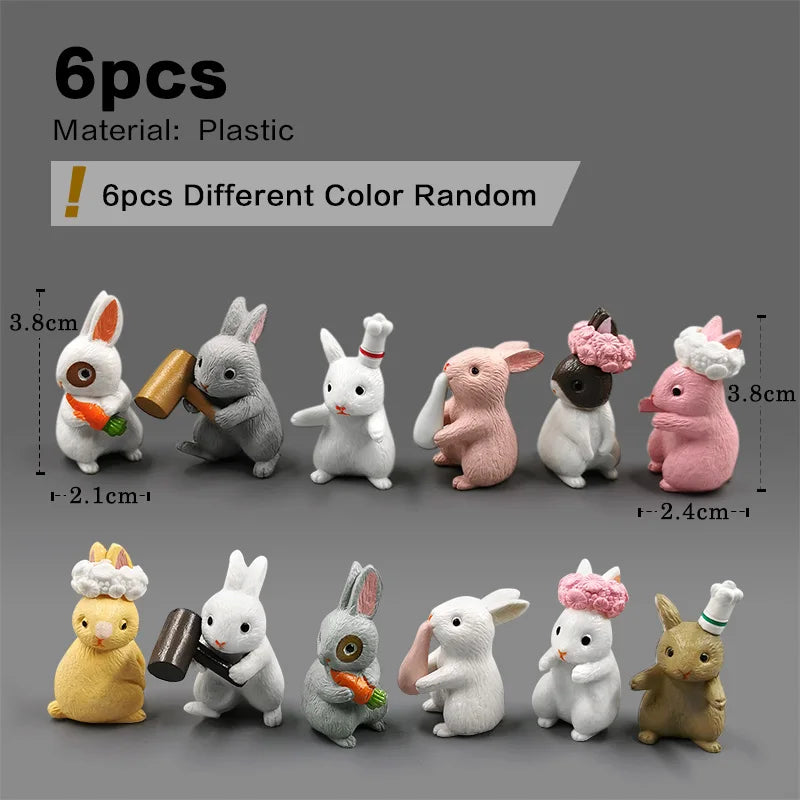 Figurine de pâques de noël, lapin blanc, carotte, bricolage, décor de chambre Kawaii, accessoires de décoration de jardin féerique miniatures modernes