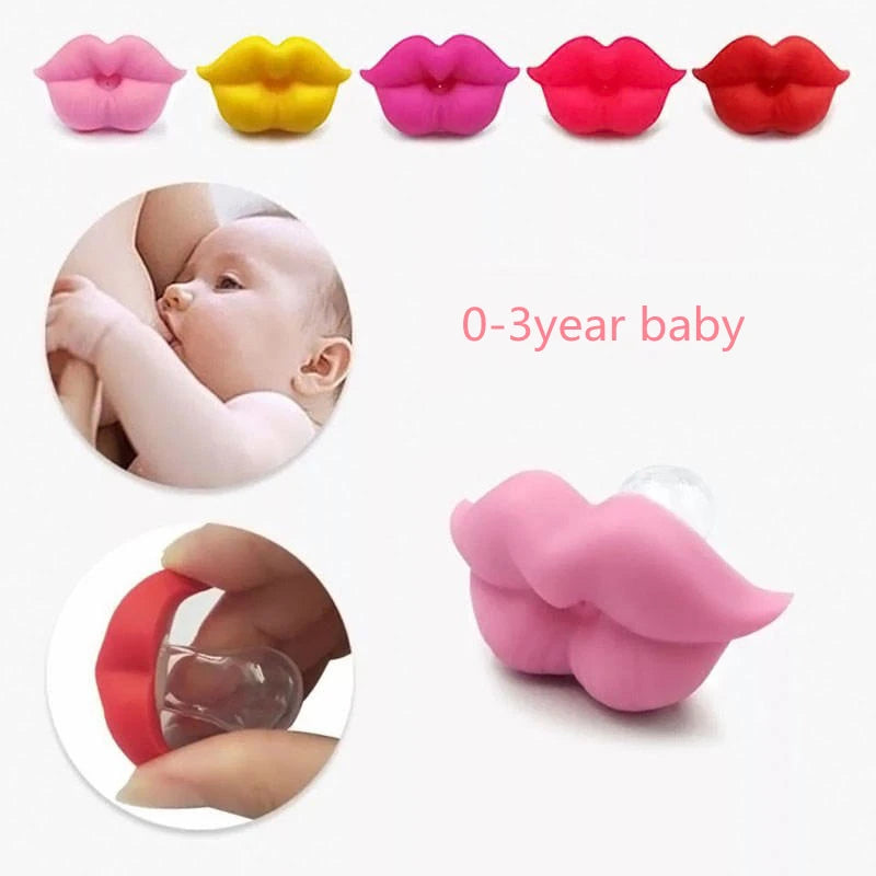 Attache-sucette bébé rouge baiser lèvres factices sucettes drôle Silicone bébé mamelons anneau de dentition sucettes sucette enfants alimentation personnalisé