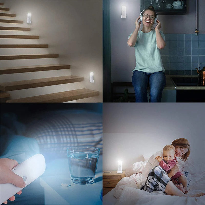 Veilleuse d'intérieur avec détecteur de mouvement, lumière LED à intensité variable rechargeable par USB, lampe de nuit portable activée par le mouvement pour chambre d'enfant