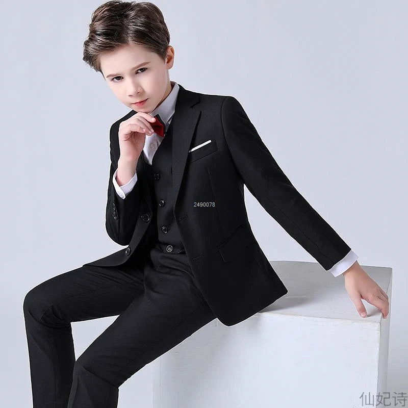 Costume de mariage formel pour garçons, Blazer de smoking pour fête de bal pour enfants, Costume de spectacle Pinao pour la journée des enfants, uniforme scolaire 2-14T