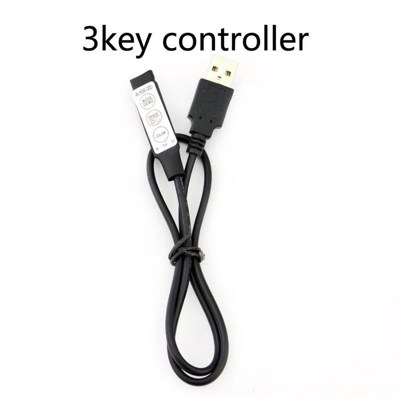 USB RGB LED Controller for 5V USB LED Strip Lights, Wireless IR RF Remote Control SMD 2835 5050 RGB LED Strip Controller