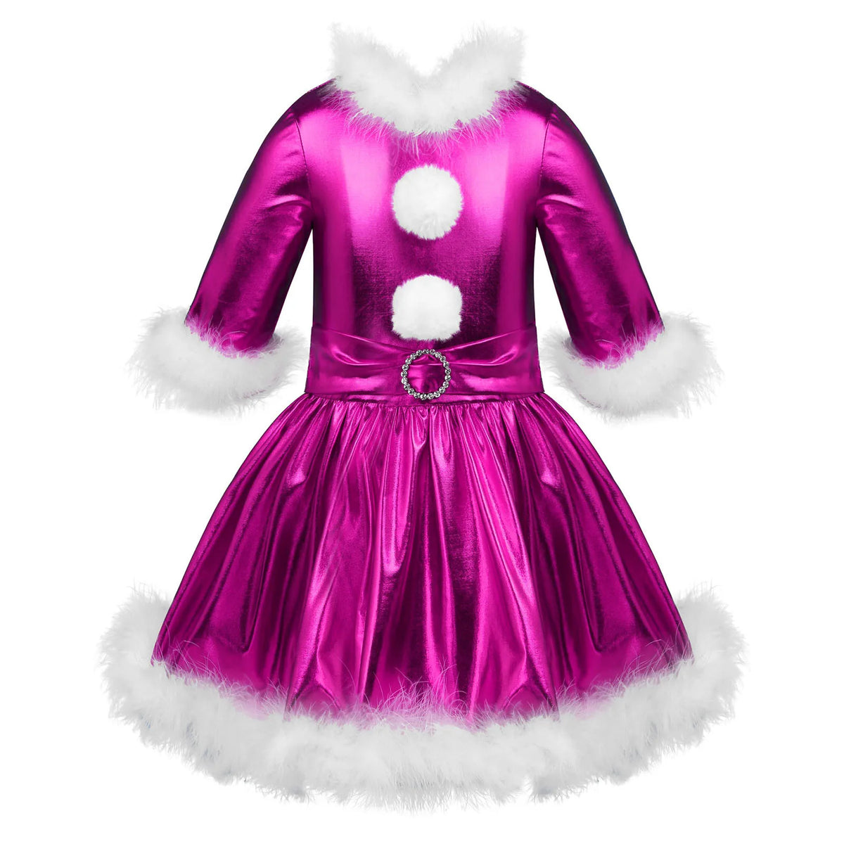 Robes de noël pour filles, vêtements métalliques brillants, à manches longues, Costume de fête de carnaval Cosplay, danse