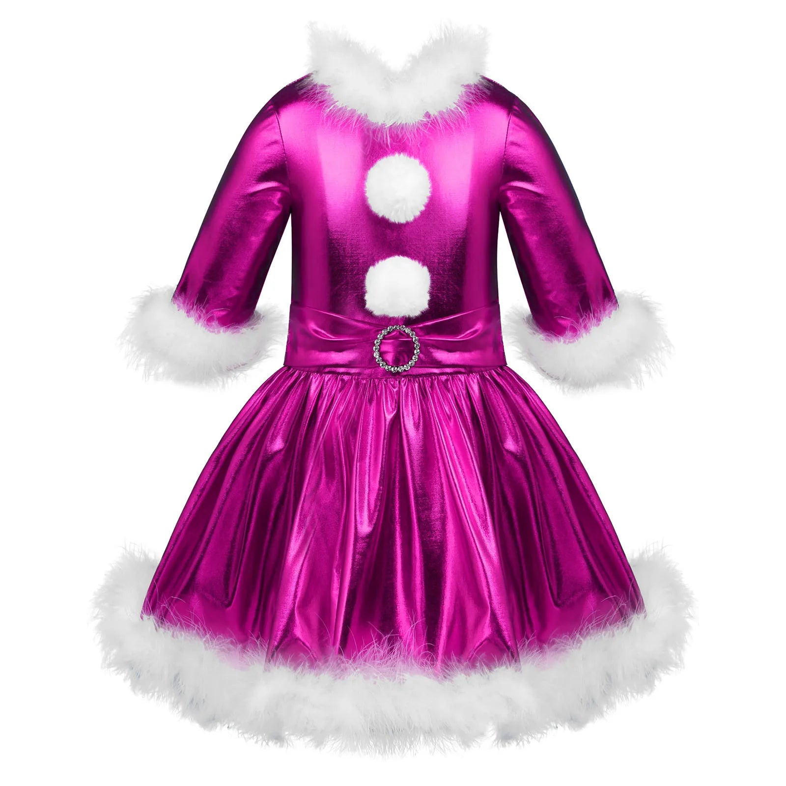 Robes de noël pour filles, vêtements métalliques brillants, à manches longues, Costume de fête de carnaval Cosplay, danse