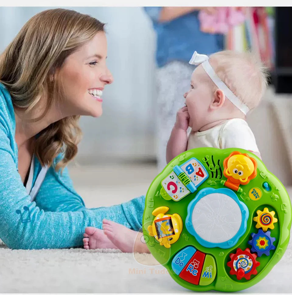 Table musicale jouets pour bébé Machine d'apprentissage jouet éducatif Table d'apprentissage musical jouet Instrument de musique pour enfant en bas âge 6 mois +
