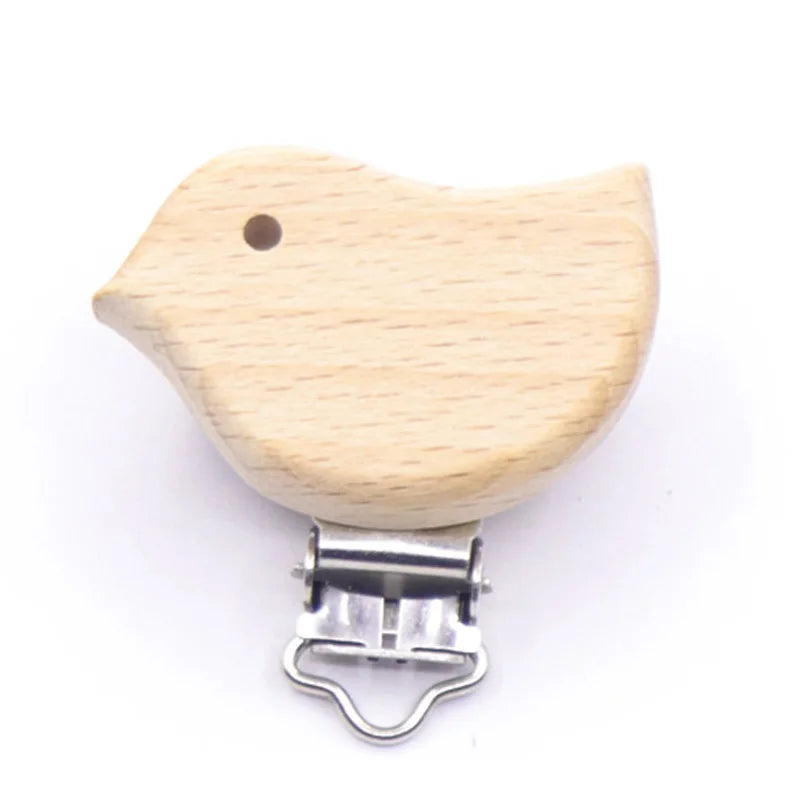 5 pièces/ensembles bébé sucette Clips sans BPA mignon modélisation hêtre attache-sucette bébé bricolage dessin animé Animal bois bûche mamelon chaîne support