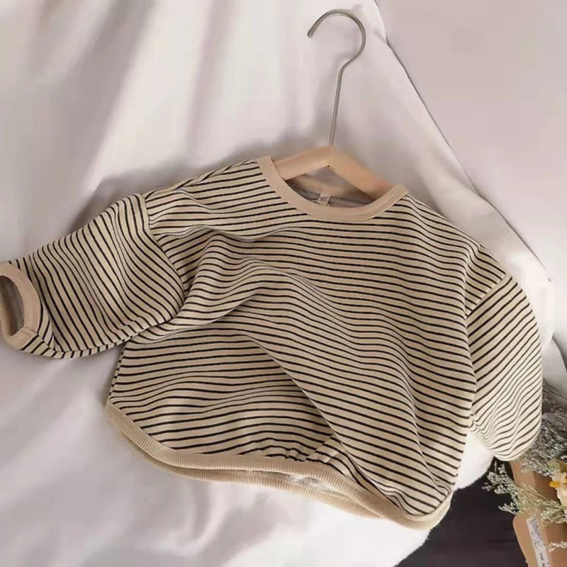 Enfants Garçon Sweat Pour Tout-Petits Filles Top Vêtements Printemps Coton T-shirt À Manches Longues Enfants Vêtements Automne 1-6Y Garçons Vêtements