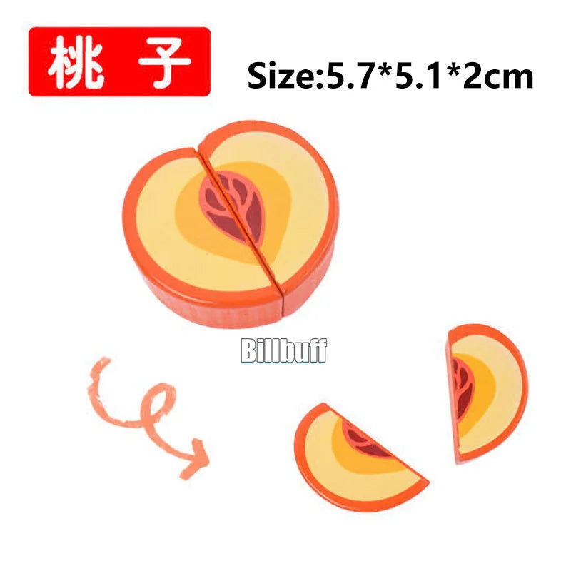 Jouet de Simulation 3D en bois Montessori, coupe magnétique de fruits, banane, citrons, modèle de cuisine, jouets éducatifs précoces, cadeau pour enfants