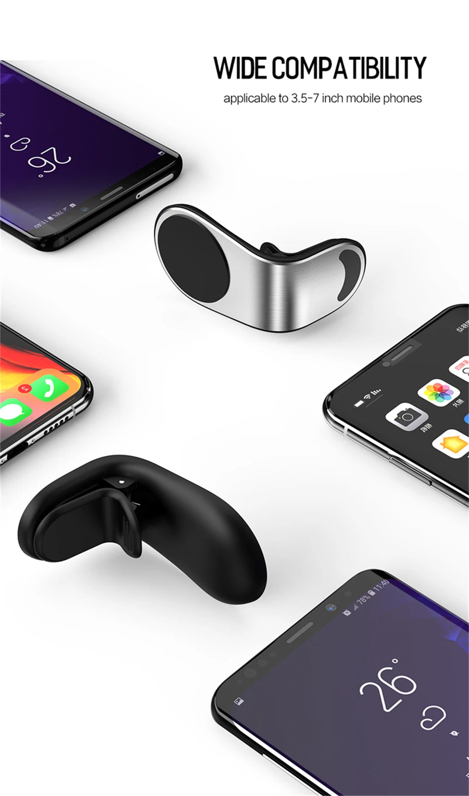 Support de téléphone magnétique puissant, Clip de ventilation, pour toutes les voitures, pour Xiaomi12, Huawei, Iphone 13, tous les téléphones intelligents