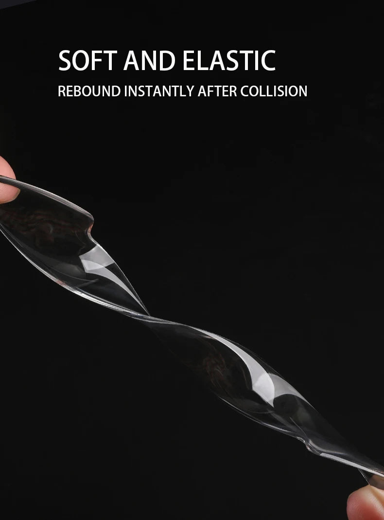 Transparent anti-collision protection bar stickers for car doors, rearview mirror covers, and side edge protection strips