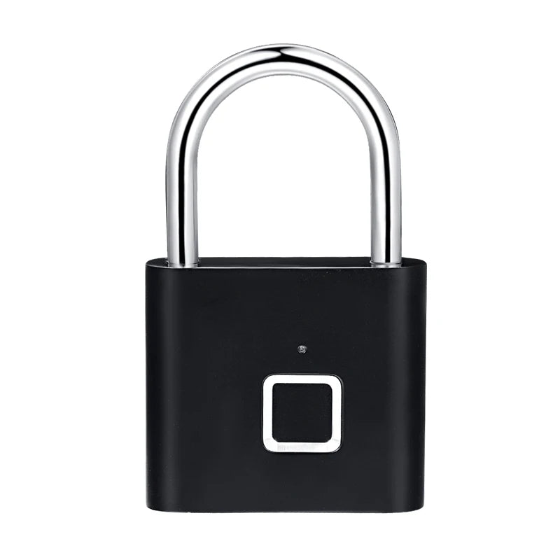 Serrure de porte sans clé aste USB, empreinte digitale, cadenas intelligent, déverrouillage rapide, alliage de zinc, métal, puce d'auto-développement, noir, argent