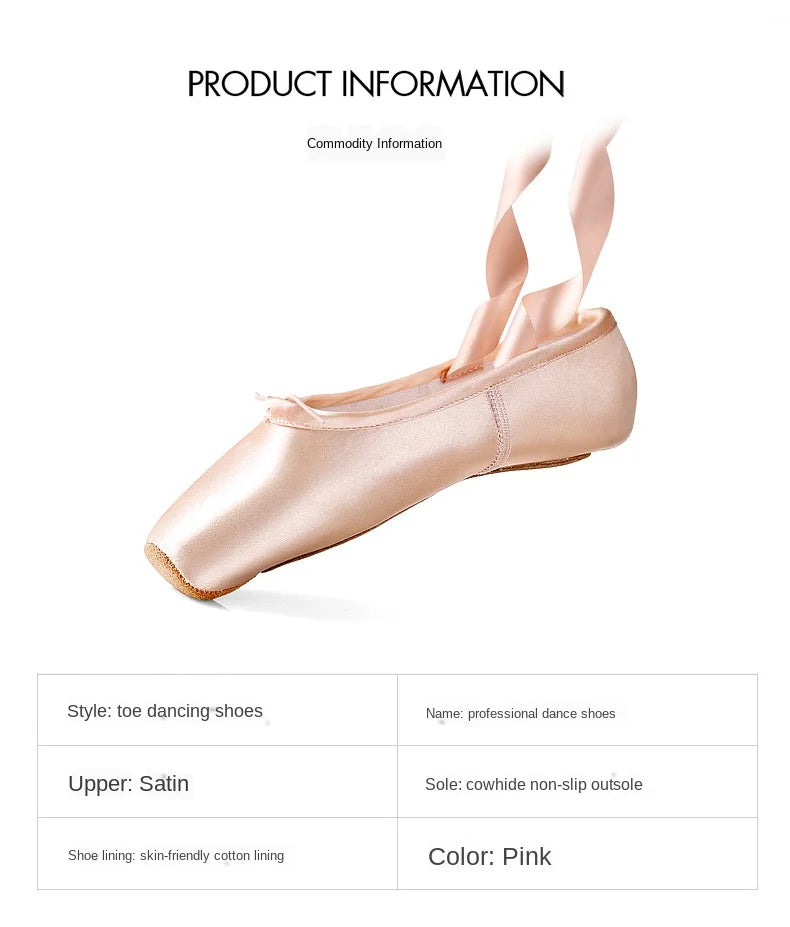 Femmes chaussures de danse de Ballet enfant et adulte chaussures de Pointe de Ballet professionnel avec rubans chaussures femme Zapatos Mujer baskets filles