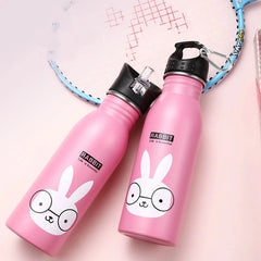 Bouteilles d'eau de sport en acier inoxydable pour enfants, 500ml, Portable, cyclisme en plein air, Camping, vélo, bouilloire