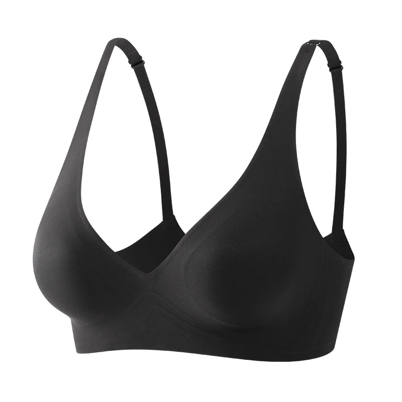 FINETOO-Soutien-gorge souple sans fil pour femmes, soutiens-gorge en V profond, Bralette sexy, Soutien-gorge rembourré S-XL femme, Sous-vêtements sans couture, Lingerie confortable pour dames