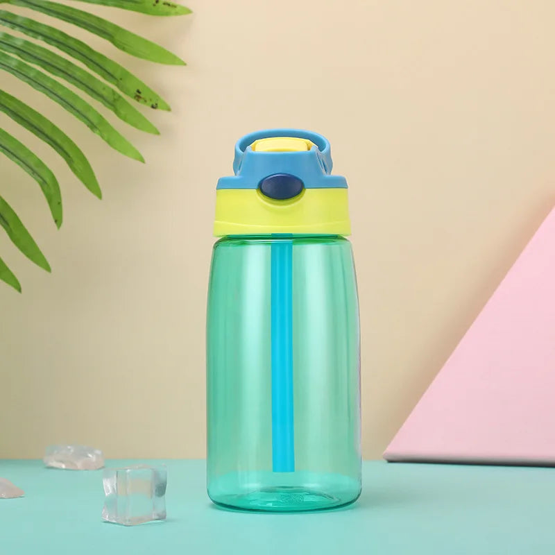 Bouteille d'eau portable avec paille pour enfants, tasse de fitness pour filles, voyage, HI Gym Sports, été, eau froide, jus, 480ml