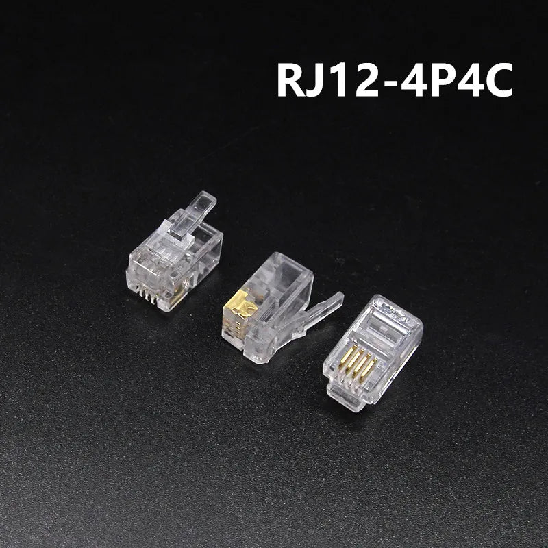 RJ11 to RJ45 modular network connectors, 6P2C, 6P4C, 6P6C, 8P8C, 10 pieces