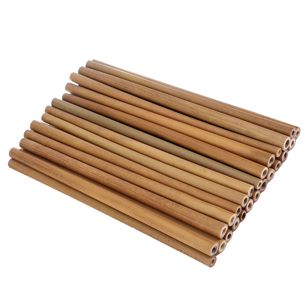 Pailles réutilisables en bambou, 30 pièces, Tube en bois creux de 10cm, pailles à boire en bambou pour cuisine, maison, fête, outil de Bar de mariage
