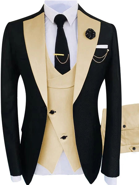 New Men's Suit Popular Luxury Clothing Party Stage Men's Suit Groomsmen Regular Fit Tuxedo 3 Piece Set Jacket + Pants + Vest