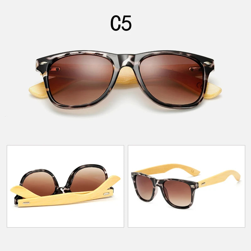Lunettes De soleil en bois hommes femmes carré bambou femmes pour femmes hommes miroir lunettes De soleil surdimensionné rétro De Sol Masculino à la main