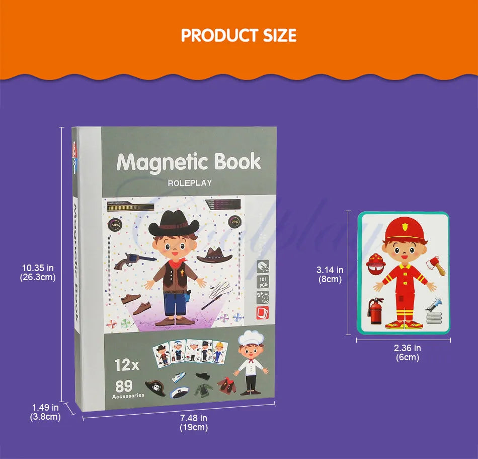 Livre de Puzzle magnétique pour enfants, jouets intelligents 3D, jeux d'entraînement cérébral, jouets éducatifs Montessori, cadeaux pour enfants, jouets de noël