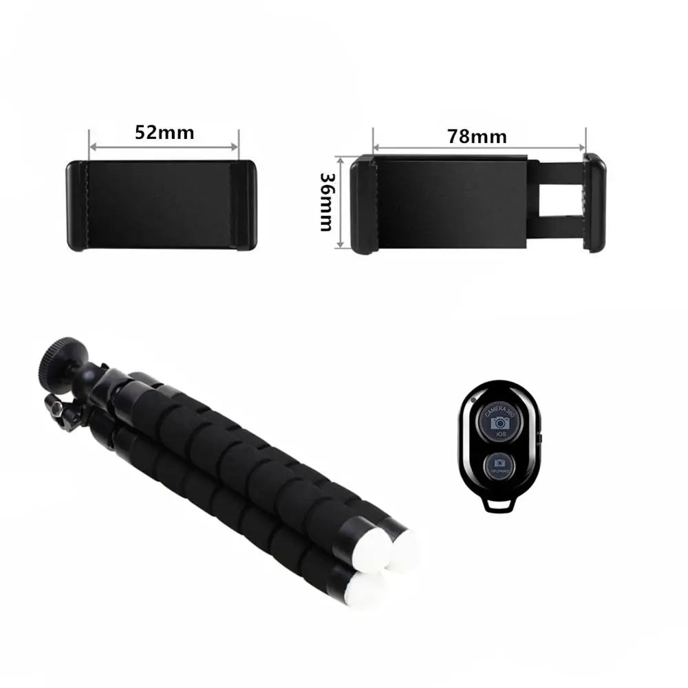 Smartphone tripod, mobile monopod, camera mount, selfie stick, Bluetooth-compatible remote shutter