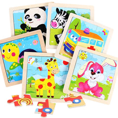 Puzzle en bois de petite taille, jouets Montessori pour bébé, jeu de société 3D, jouets éducatifs, cadeau pour enfants, 9 pièces