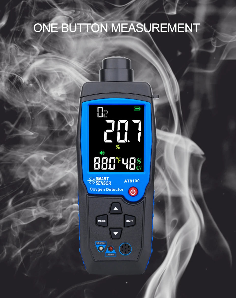 Capteur Intelligent Numérique d'Oxygène, Détecteur de Gaz, Alarme Sonore et Lumineuse, Moniteur de Qualité de l'Air avec Écran LCD de Température