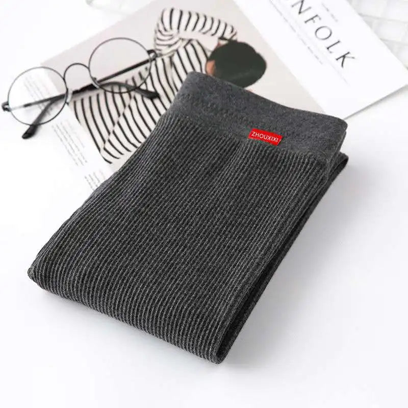 Women's Ribbed Leggings 2025 High Waist Autumn Winter Warm Cotton Leggings Casual Fashion Mesh 2XL Black Pants Sexy Leggings