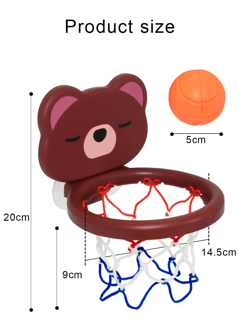 Cadre de basket-ball d'intérieur sur le thème des animaux pour tout-petits, ensemble de jouets de bain pour enfants avec 3 balles en plastique, jeu amusant interactif pour bébés Parents et enfants