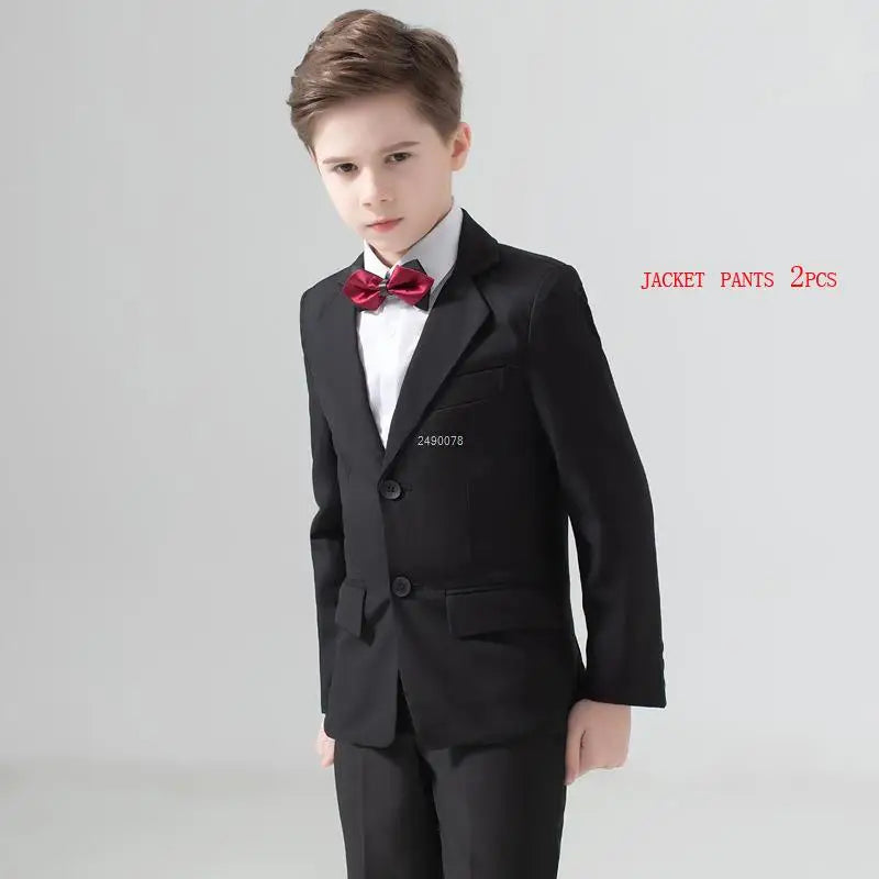 Costume de mariage formel pour garçons, Blazer de smoking pour fête de bal pour enfants, Costume de spectacle Pinao pour la journée des enfants, uniforme scolaire 2-14T