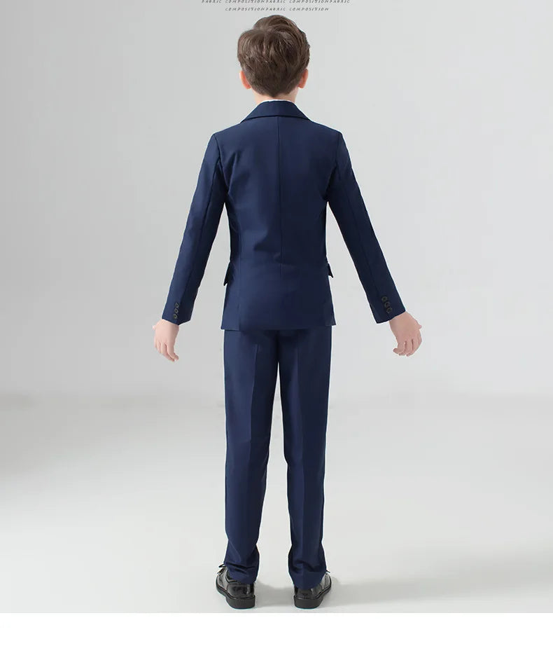 Costume de mariage formel pour garçons, Blazer de smoking pour fête de bal pour enfants, Costume de spectacle Pinao pour la journée des enfants, uniforme scolaire 2-14T