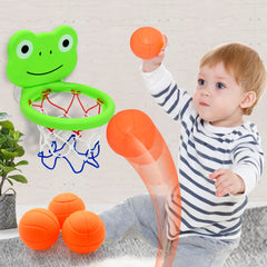 Cadre de basket-ball d'intérieur sur le thème des animaux pour tout-petits, ensemble de jouets de bain pour enfants avec 3 balles en plastique, jeu amusant interactif pour bébés Parents et enfants